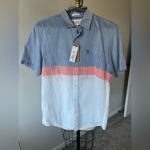 Original Penguin Blue, Pink, and White Casual Shirt